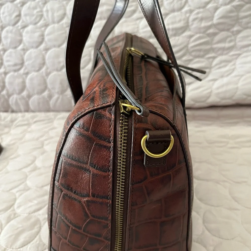 Fossil Brown satchel with Structured Design - Picture 5 of 8